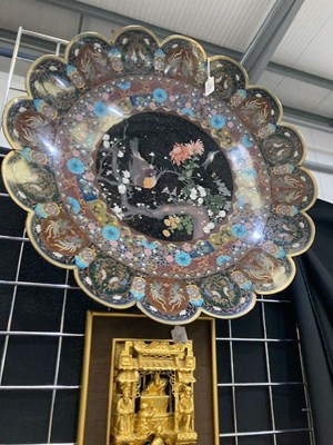 Lot A LARGE JAPANESE CLOISONNÉ PLAQUE, MEIJI PERIOD
