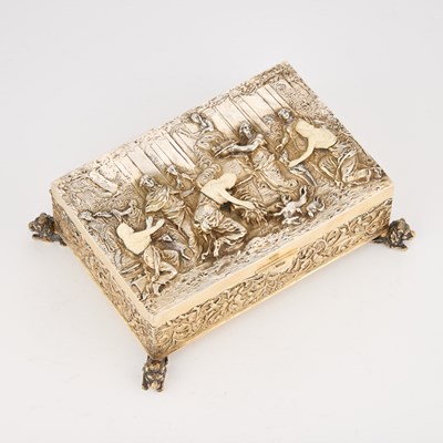 Lot A FINE GERMAN SILVER-GILT AND IVORY CASKET