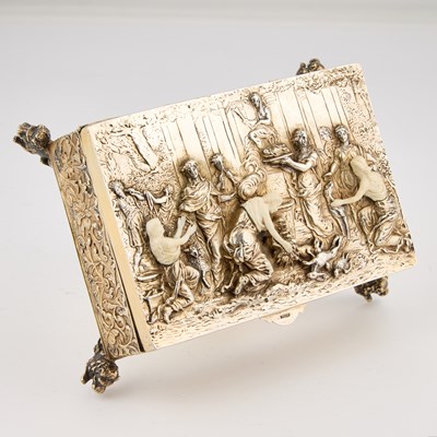 Lot A FINE GERMAN SILVER-GILT AND IVORY CASKET