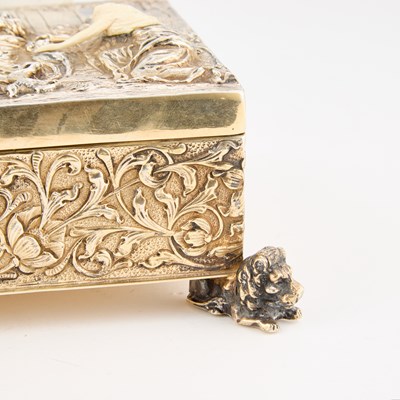 Lot A FINE GERMAN SILVER-GILT AND IVORY CASKET