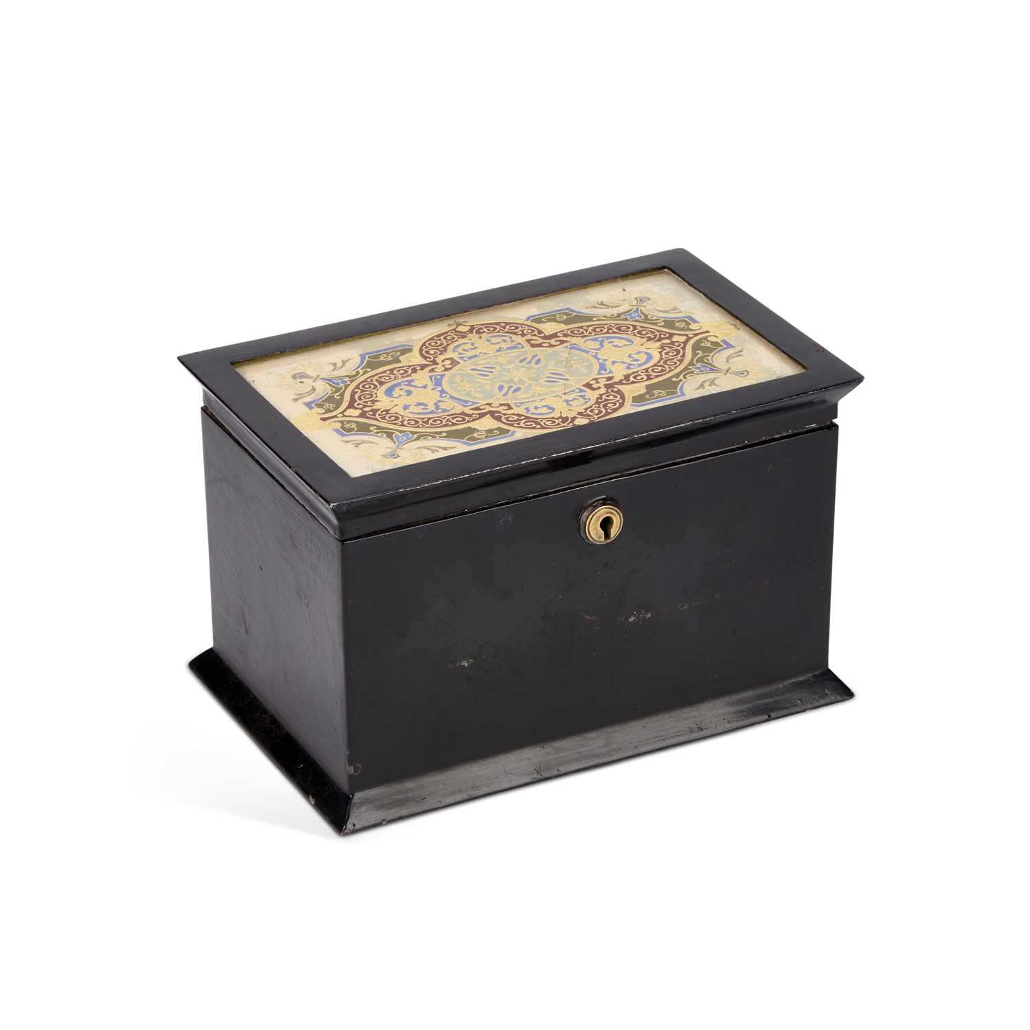 Lot A 19TH CENTURY TOLE TEA CADDY