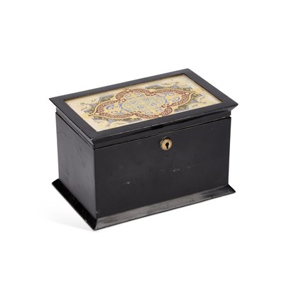 Lot 1094 - A 19TH CENTURY TOLE TEA CADDY