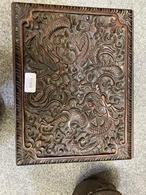Lot A GOOD CHINESE CARVED HARDWOOD TEA CHEST