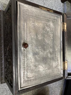 Lot A GOOD CHINESE CARVED HARDWOOD TEA CHEST