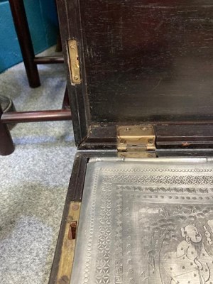Lot A GOOD CHINESE CARVED HARDWOOD TEA CHEST