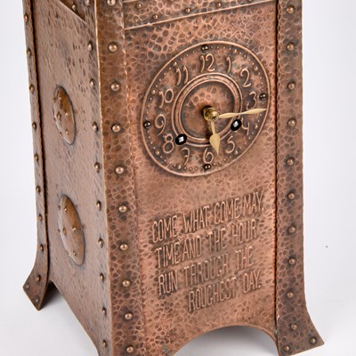 Lot AN ARTS AND CRAFTS COPPER CLOCK, C.1900