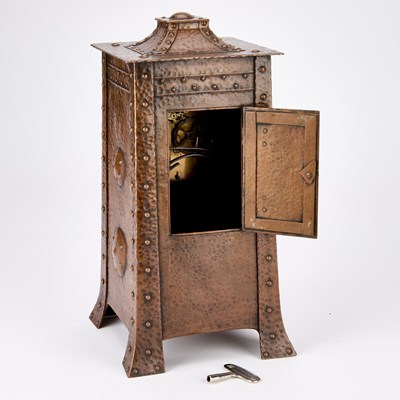 Lot AN ARTS AND CRAFTS COPPER CLOCK, C.1900