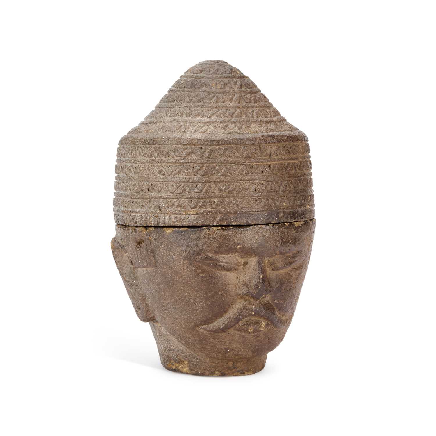 Lot A SOUTH EAST ASIAN CARVED STONE HEAD