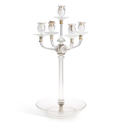 Lot 71 - A GLASS CANDELABRA CENTREPIECE