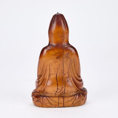 Lot A CHINESE CARVED HARDWOOD FIGURE OF GUANYIN