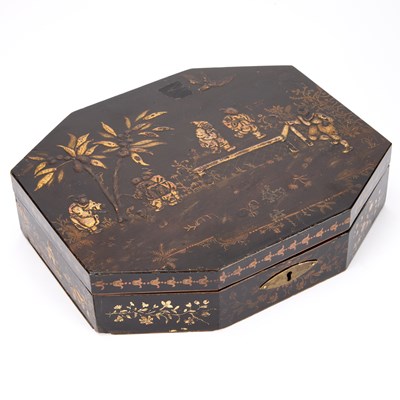 Lot A CHINESE LACQUER WORK BOX, 19TH CENTURY