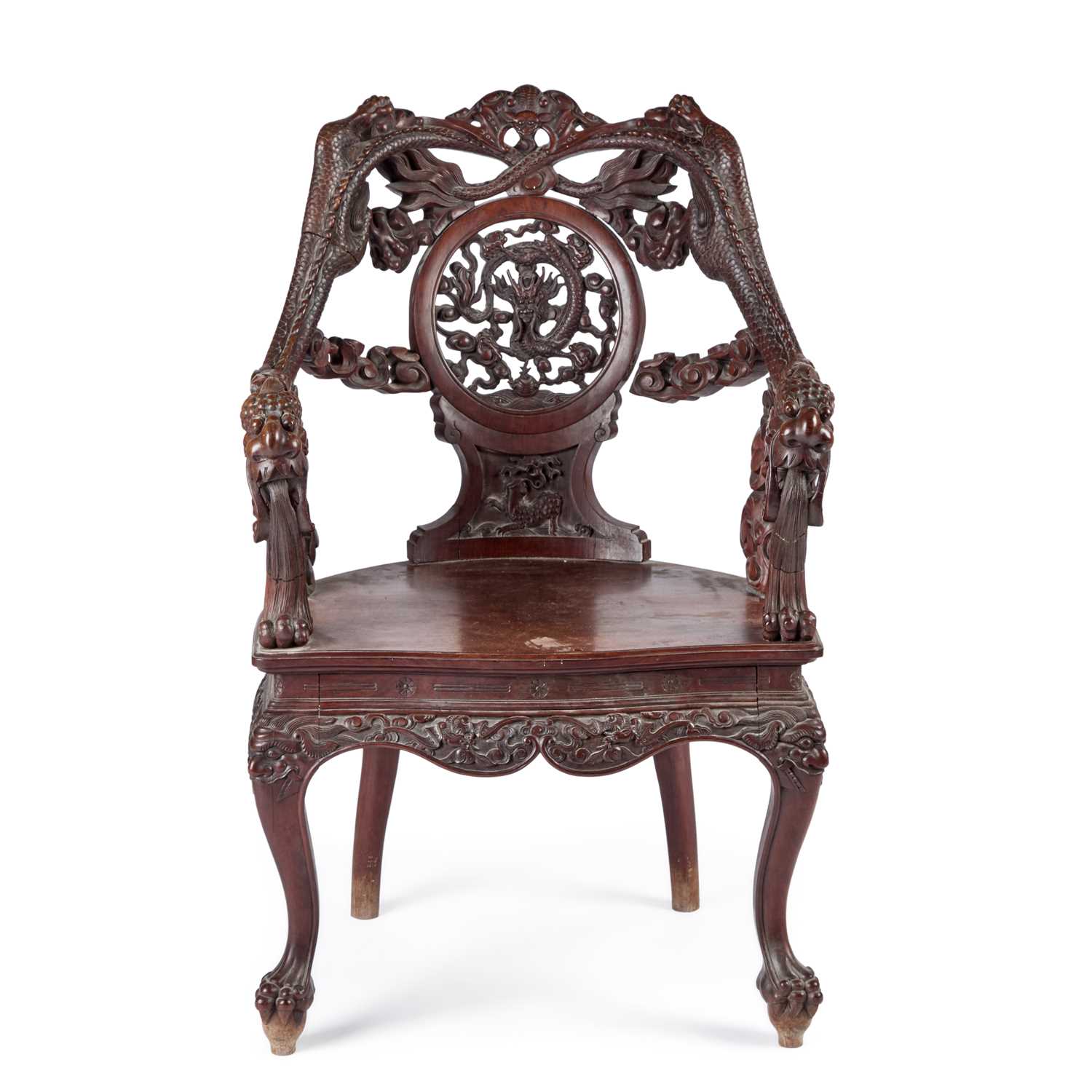 Lot A CHINESE HONGMU ARMCHAIR