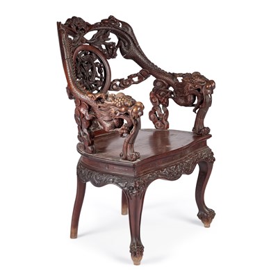 Lot A CHINESE HONGMU ARMCHAIR