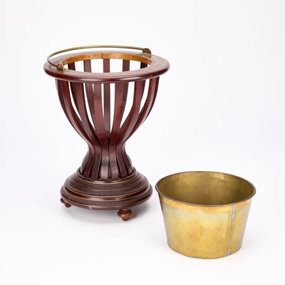 Lot A SMALL 19TH CENTURY INLAID MAHOGANY JARDINIÈRE