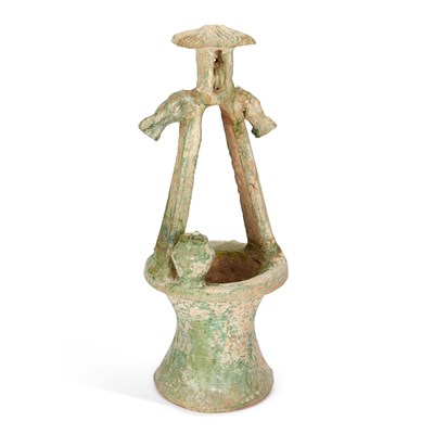 Lot 561 - A CHINESE GREEN-GLAZED POTTERY MODEL OF A WELL
