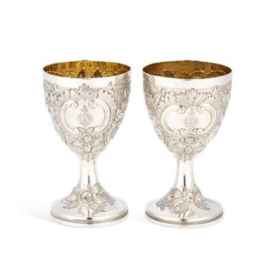 Lot 317 - YORK: A PAIR OF GEORGE III SILVER GOBLETS