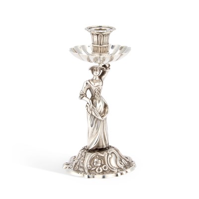 Lot 445 - A WILLIAM IV SILVER TAPERSTICK