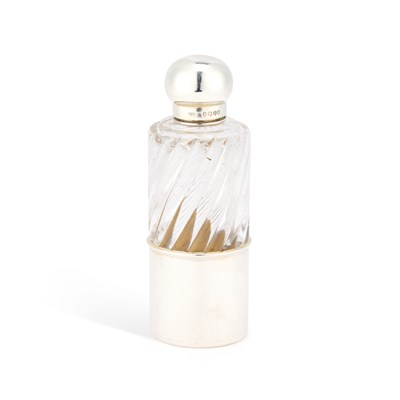 Lot 427 - A VICTORIAN SILVER-MOUNTED GLASS FLASK
