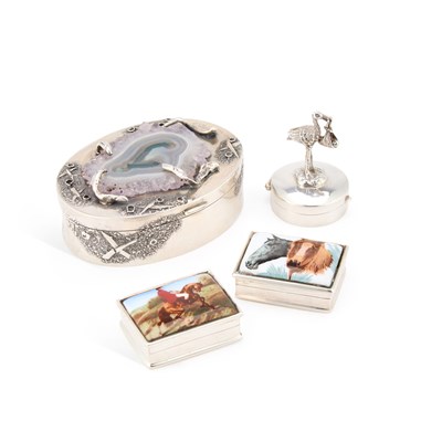 Lot 335 - A GROUP OF FOUR ASSORTED SILVER BOXES