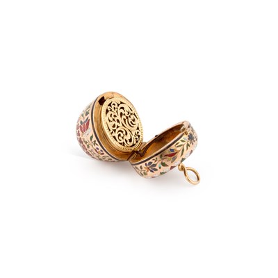 Lot 788 - A GOLD AND ENAMEL VINAIGRETTE, C.1790