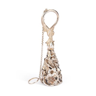 Lot 187 - A SILVER POSY HOLDER, 19TH CENTURY
