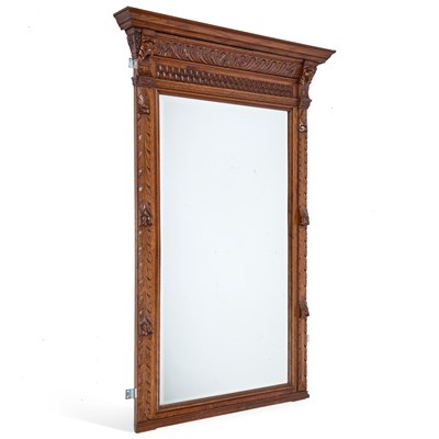 Lot TWO LATE VICTORIAN CARVED OAK WALL MIRRORS