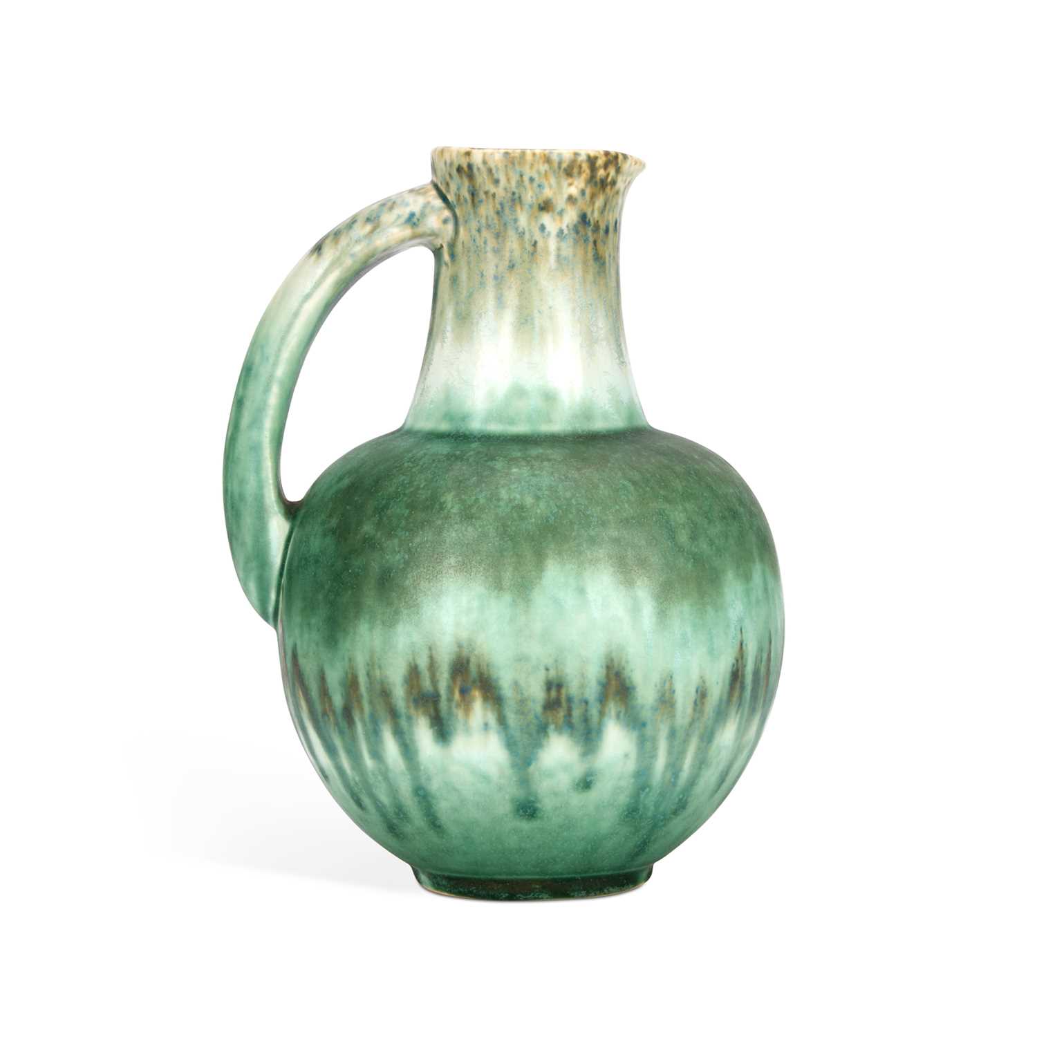 Lot A RUSKIN GREEN-GLAZED CRYSTALLINE POTTERY JUG