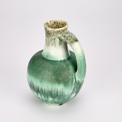 Lot A RUSKIN GREEN-GLAZED CRYSTALLINE POTTERY JUG