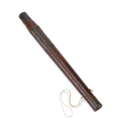 Lot 16 - A 19TH CENTURY BRASS-BOUND TRUNCHEON