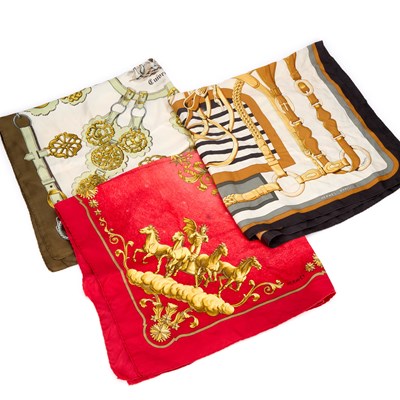 Lot 56 - THREE HERMES SILK SCARVES