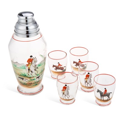 Lot 86 - A 20TH CENTURY GLASS COCKTAIL SHAKER