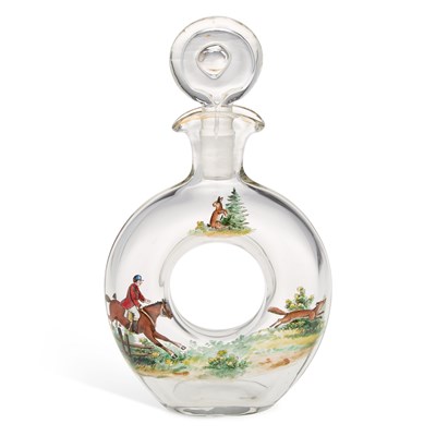 Lot 64 - A GLASS DECANTER AND STOPPER