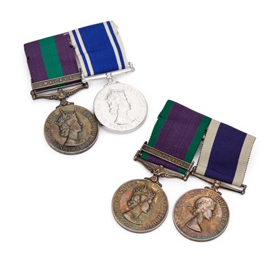 Lot 34 - TWO ELIZABETH II MOUNTED MEDAL PAIRS