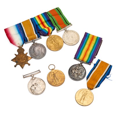 Lot 38 - A COLLECTION OF FIRST WORLD WAR MEDAL GROUPS