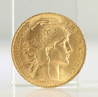 Lot 428 - 1907 FRENCH GOLD COIN, 20 FRANCS - MARIANNE ROOSTER